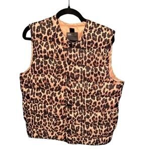 ASOS Leopard Print Quilted Puffer Vest